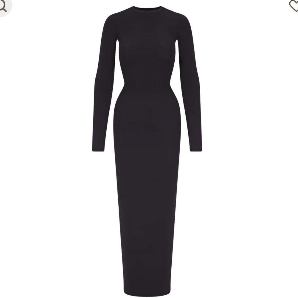 SKIMS Long Sleeve Black Maxi Dress